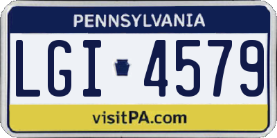 PA license plate LGI4579