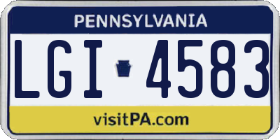 PA license plate LGI4583