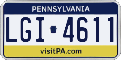 PA license plate LGI4611