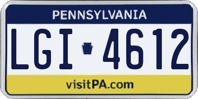 PA license plate LGI4612