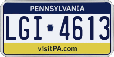 PA license plate LGI4613