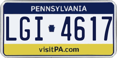 PA license plate LGI4617