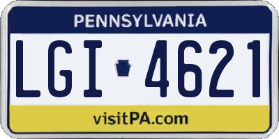 PA license plate LGI4621
