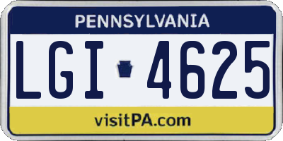 PA license plate LGI4625