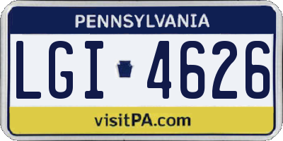 PA license plate LGI4626