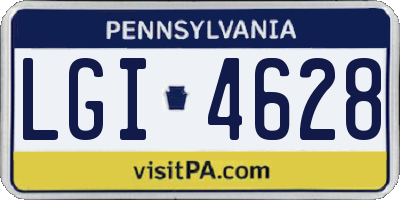 PA license plate LGI4628