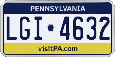 PA license plate LGI4632