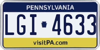PA license plate LGI4633