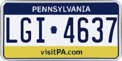 PA license plate LGI4637
