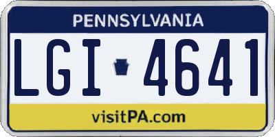 PA license plate LGI4641