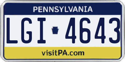 PA license plate LGI4643