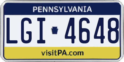PA license plate LGI4648