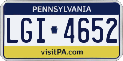 PA license plate LGI4652