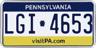 PA license plate LGI4653