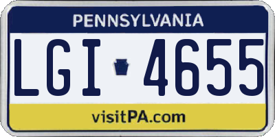 PA license plate LGI4655
