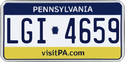 PA license plate LGI4659