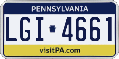PA license plate LGI4661