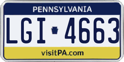 PA license plate LGI4663