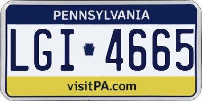PA license plate LGI4665