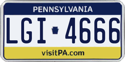 PA license plate LGI4666