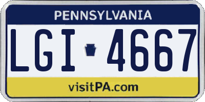 PA license plate LGI4667