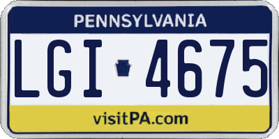 PA license plate LGI4675