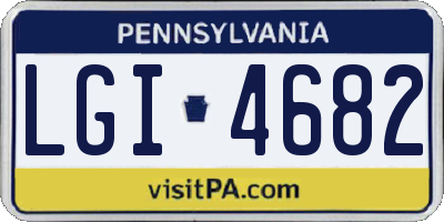 PA license plate LGI4682