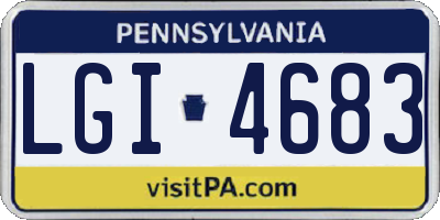 PA license plate LGI4683