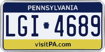 PA license plate LGI4689
