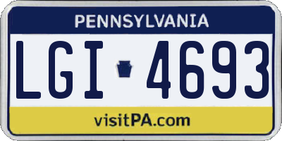 PA license plate LGI4693