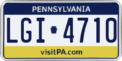 PA license plate LGI4710