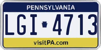 PA license plate LGI4713