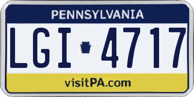 PA license plate LGI4717