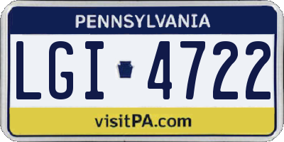PA license plate LGI4722