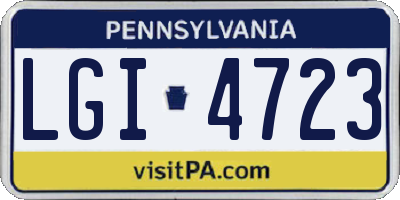 PA license plate LGI4723
