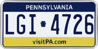PA license plate LGI4726