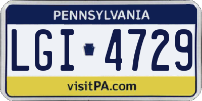 PA license plate LGI4729