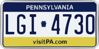 PA license plate LGI4730