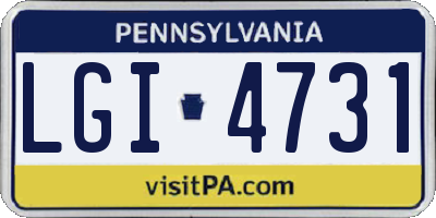 PA license plate LGI4731