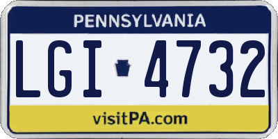 PA license plate LGI4732