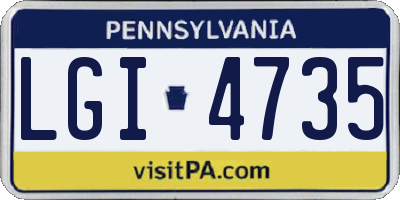 PA license plate LGI4735