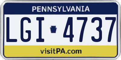 PA license plate LGI4737