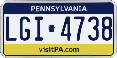 PA license plate LGI4738