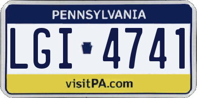 PA license plate LGI4741