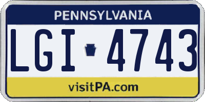 PA license plate LGI4743