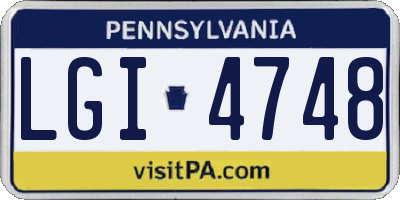 PA license plate LGI4748