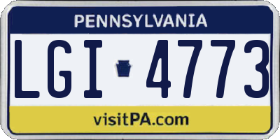 PA license plate LGI4773