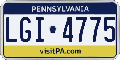 PA license plate LGI4775