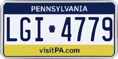 PA license plate LGI4779