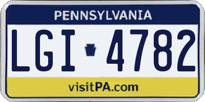 PA license plate LGI4782